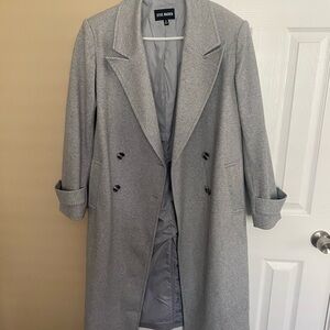 Steve Madden Gray Trench Coat with Wide Lapels
